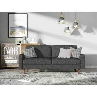 US Pride Furniture Elvin Linen Fabric Sofa, Dark Gray, S5415-S