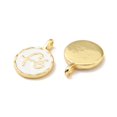 thumbnail image 2 of 20pcs Brass Enamel Charms Cadmium Free & Lead Free Flat Round with Words Fe Long-Lasting Plated Real 18K golden Plated 13.5x9x1.4mm Hole: 1.3mm, 2 of 2