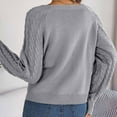 thumbnail image 6 of Lovskoo Sweaters for Women Long Sleeve Winter Round Neck Knitted Loose Pullover Sweater Top Gray, 6 of 8