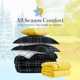 thumbnail image 4 of Southshore Fine Living, Inc. Reversible 5-Piece Full/Queen Comforter Set, Microfiber with Down Alternative, Acrylic Throw Blanket for Bed, 2 Pillow Shams, Throw Pillow Cover, Black/White Plaid, 4 of 8