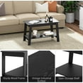 thumbnail image 3 of Industrial 2-Tier Coffee Table, 31.5" Narrow Storage Side Table with Rustic Finish for Living Room & Bedroom., 3 of 8