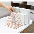 thumbnail image 6 of TACYKIBD 2 Pcs Magazine Holder,Newspapers Holder,Letters Storage,Desktop File Sorter Organizer Triangle Bookshelf Decor Home Office,Rose Gold, 6 of 11
