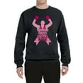 thumbnail image 2 of Wild Bobby Tough Guys Wear Pink Boxer Breast Cancer Awareness Unisex Crewneck Sweatshirt, Black, Small, 2 of 6