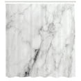 thumbnail image 2 of Marble Shower Curtain, Marble Surface Pattern with Cracked Lines and Hazy Stripes Artistic Display, Fabric Bathroom Set with Hooks, 69W X 70L Inches, Grey Dust White, by Ambesonne, 2 of 2