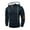 #545-Navy, variant on Handshe Men's Solid Color Hooded Sweatshirt, Stylish Button Detail Adjustable Drawstring Long Sleeve Pullover for Men, Urban Street Style Casual Outerwear,Plus Size