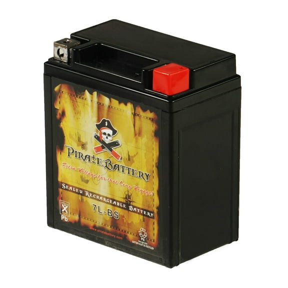 Pirate Battery Ytx7l-bs (7l-bs 12 Volts,6 Ah, 75 Cca) Motorcycle Battery for Honda 250cc Cmx250c Rebel 1998