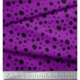 thumbnail image 3 of Soimoi Purple Heavy Canvas Fabric Black Dots Fabric Prints By Yard 58 Inch Wide, 3 of 3