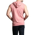 thumbnail image 3 of G-Style USA Men's Lightweight Athletic Casual Sleeveless Eyelet Drawstring Zipper Hoodie SL888 - Dirty Pink- Medium, 3 of 7