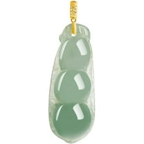 14K Gold Jade Green Bean Necklace, Lucky Jade Necklace - Perfect Birthday and Mother's Day Gift for Mother, Wife and Girlfriend