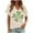 #0394-Beige, variant on Uootdi St Patricks Day T Shirts for Women Cute V-Neck Short Sleeve Festival Gift Tops Lucky Irish Shamrock Clover Print Graphic Short Sleeve Tees Gift
