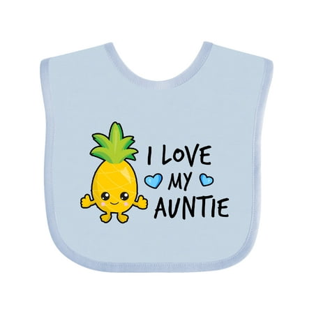 

Inktastic I Love My Auntie with Pineapple Gift Baby Boy Bib