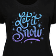 thumbnail image 4 of Inktastic Winter Let It Snow Lettering in Blue with Snowflakes Women's Plus Size T-Shirt, 4 of 5