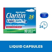 Claritin Liqui-Gels 24 Hour Non-Drowsy Allergy Medicine, Loratadine Antihistamine Capsules, 10 Ct