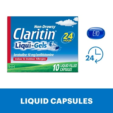 Claritin Liqui-Gels 24 Hour Non-Drowsy Allergy Medicine, Loratadine Antihistamine Capsules, 10 Ct