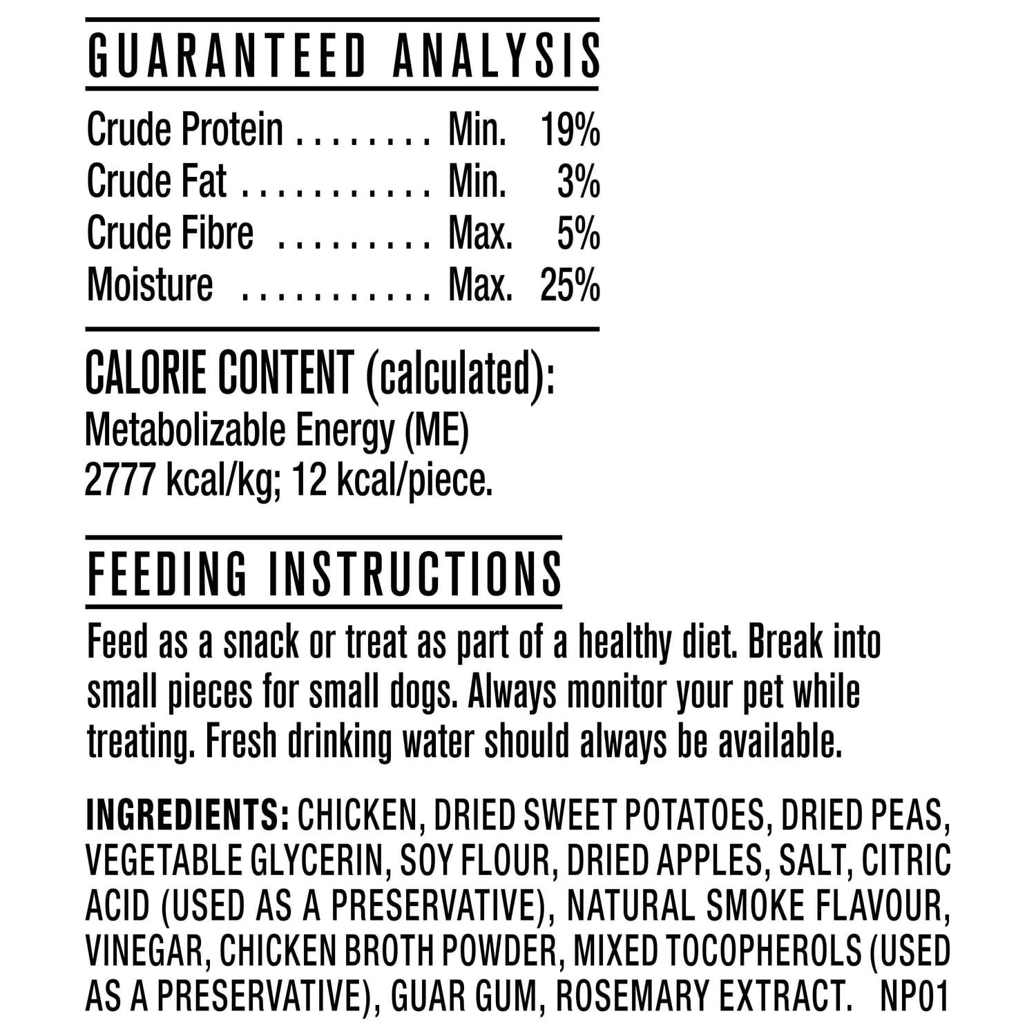 Nature's Recipe Chewy Bites Grain Free Natural Dog Treats, Chicken, Sweet Potato & Apple Recipe