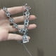 thumbnail image 2 of Suéter c-hain de clavícula de circón cuadrado, collar decorativo de c-hain para regalo de fiesta, ma Meterk Silver, 2 of 7
