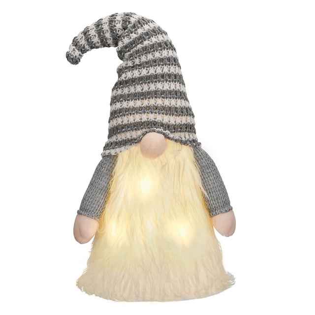 Decoración para árbol de Navidad con diseño de gnomo Valery Madelyn, 42 cm, con luces