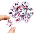 thumbnail image 1 of Ensemble de dés, dés de Sang avec Éclaboussures de Points Rouges Irréguliers dés de Jeu de Rôle en Polyèdre dés D20 dés pour Donjons et Dragons Ensemble de 7 (Rouge), 1 of 6