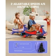 FanttikRide N7 Pro Electric Wiggle Car, Rechargeable Battery, 2-Speed, Anti-Rollover, Flashing Wheels, Bluetooth, Kids Car for Ages 3+, 150 lbs, Pink