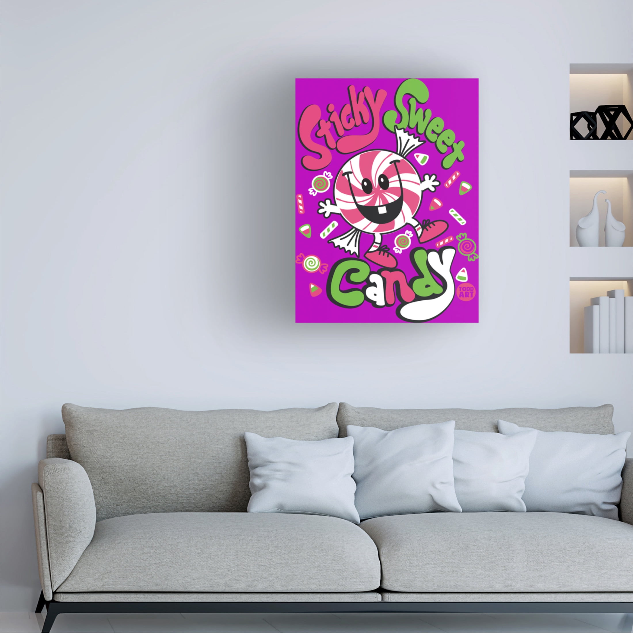 Canvas Wall Art - toddart 'Funshine Candy' Wall Art for Living Room, Bedroom, or Office Décor by Trademark Fine Art - 35 x 47 Inches