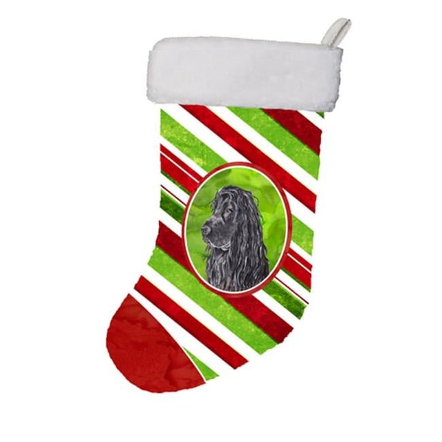 Carolines Treasures SC9611-CS 11 x 8 In. Black Cocker Spaniel Candy Cane Christmas Stocking