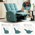 thumbnail image 5 of Swivel Rocker Recliner Chair with Massage and Heat,Oversize Ergonomic Lounge Sofa with Extended Footrest,Cup Holders for Living Room, Bedroom,Blue, 5 of 7