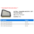 thumbnail image 2 of Marketplace Auto Parts W0162-W972529 Engine Air Filter for 2010-2017 Chevy Equinox, 2 of 2