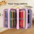 thumbnail image 5 of potrochi Zippered Pencil Case, Pencil Case For Colored Pencils - Canvas 72 Slot Pencil Holder with Handle Strap Handy Colored Pencil Box Large, Handy Pencil Holders, 5 of 8