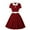 A03_Wine, variant on Women's 50s Lace Prom Hepburn Dress Vintage Floral Lace Retro Rockabilly Short Sleeve Tie Neck Party Swing Dress