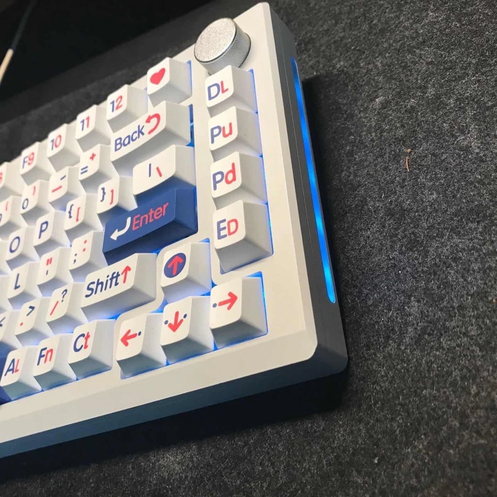 AOOOWER 125Keys Original Profile Kleins Blue Big Letter Keycap Dye Sublimations Keyboards