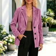 thumbnail image 2 of Tqcoqu Women's Faux Suede Notched Lapel Blazer,Three Button Long Sleeve Casual Work Suit Jacket with Pocket,2026 Fall Winter Trendy Clothes,Pink Women's S-XXXL, 2 of 7