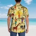 thumbnail image 4 of Pofeuu Ethnic African Print Hawaiian Shirt for Men Sleeves Casual Button Down Summer Beach Dress Shirts T-Shirts,3X-Large, 4 of 7