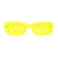 thumbnail image 1 of Lunettes de Soleil en Plastique pour Femmes, Couleur Pop, Rondes, Mod, Rectangle Étroit, Jaune, 1 of 4