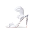thumbnail image 2 of Lauren Lorraine Dallas Ankle-Strap Elastic Fitted Dress Stiletto Heeled Sandals (Silver, 9), 2 of 3