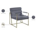 thumbnail image 4 of Meridian Furniture Zayne Gray Velvet Accent Chair with Gold Iron Frame, 4 of 5