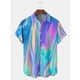 thumbnail image 3 of Camisa hawaiana de verano para hombre, estampado de líneas 3D, vacaciones, Harajuku, manga corta, Y2K, camisetas, ropa, blusa de gran tamaño, camisa informal, 3 of 4