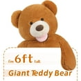 thumbnail image 6 of MorisMos 6 Feet Big Plush Giant Teddy Bear Premium Soft Stuffed Animals Brown, 6 of 7