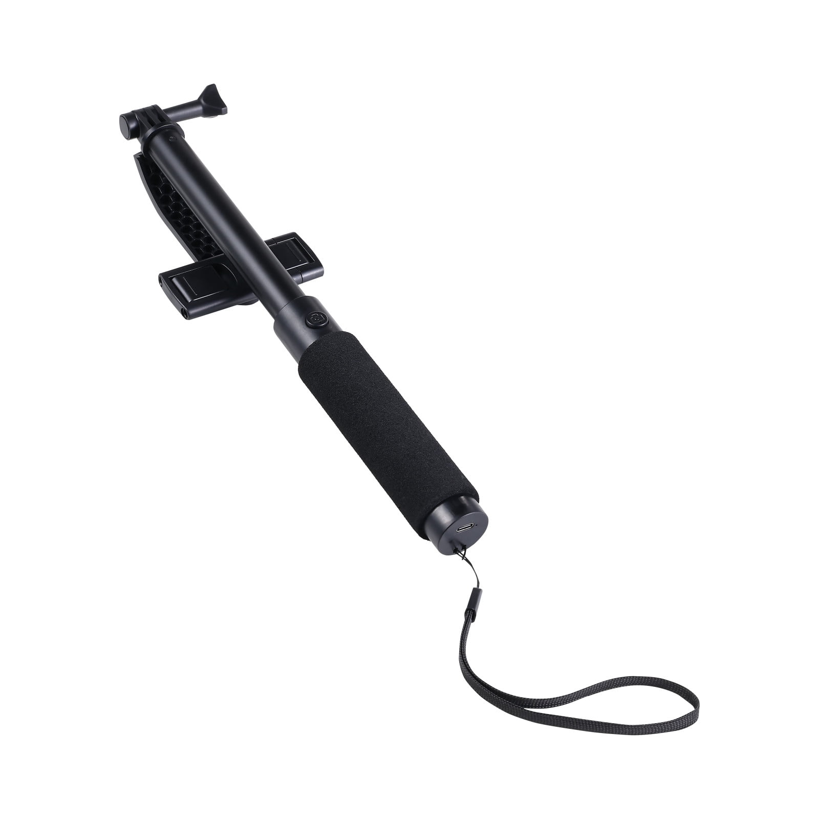 Onn Bluetooth Selfie Stick – Extendable to 40 in, 360° Rotating & Tilting Clamp with Built-In Rechargeable Shutter and Universal Camera Mount