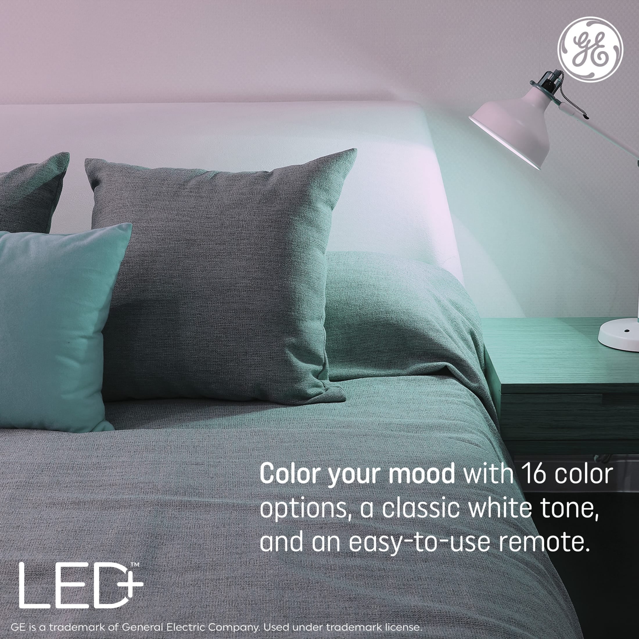 GE LED+ Color Changing LED Light Strip for Bedroom and Indoor Room Décor, 32ft, 1pk