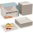 thumbnail image 6 of Exquisite Square Mini Dessert Plates - 4.5" 100 Ivory Disposable Appetizer Plates, 6 of 8