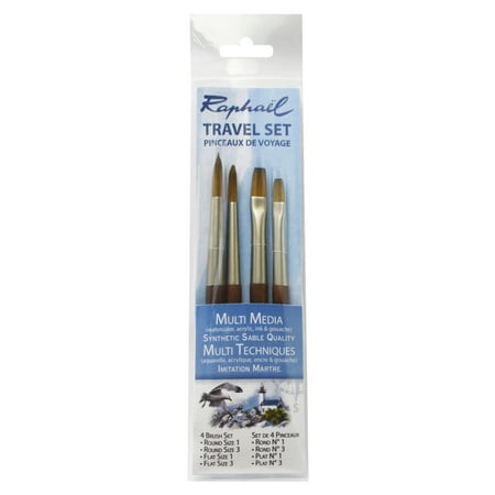 UPC: 3046451873302 | Raphael Assorted Shape Synthetic Bristle Art Brushes (4 Pack)