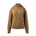 thumbnail image 5 of Rovga Fall Winter Casual Off The Shoulder Turtleneck Hollow Out Long Sleeve Knitted Pullover Knitwear Women Leisure Dailywear, 5 of 8