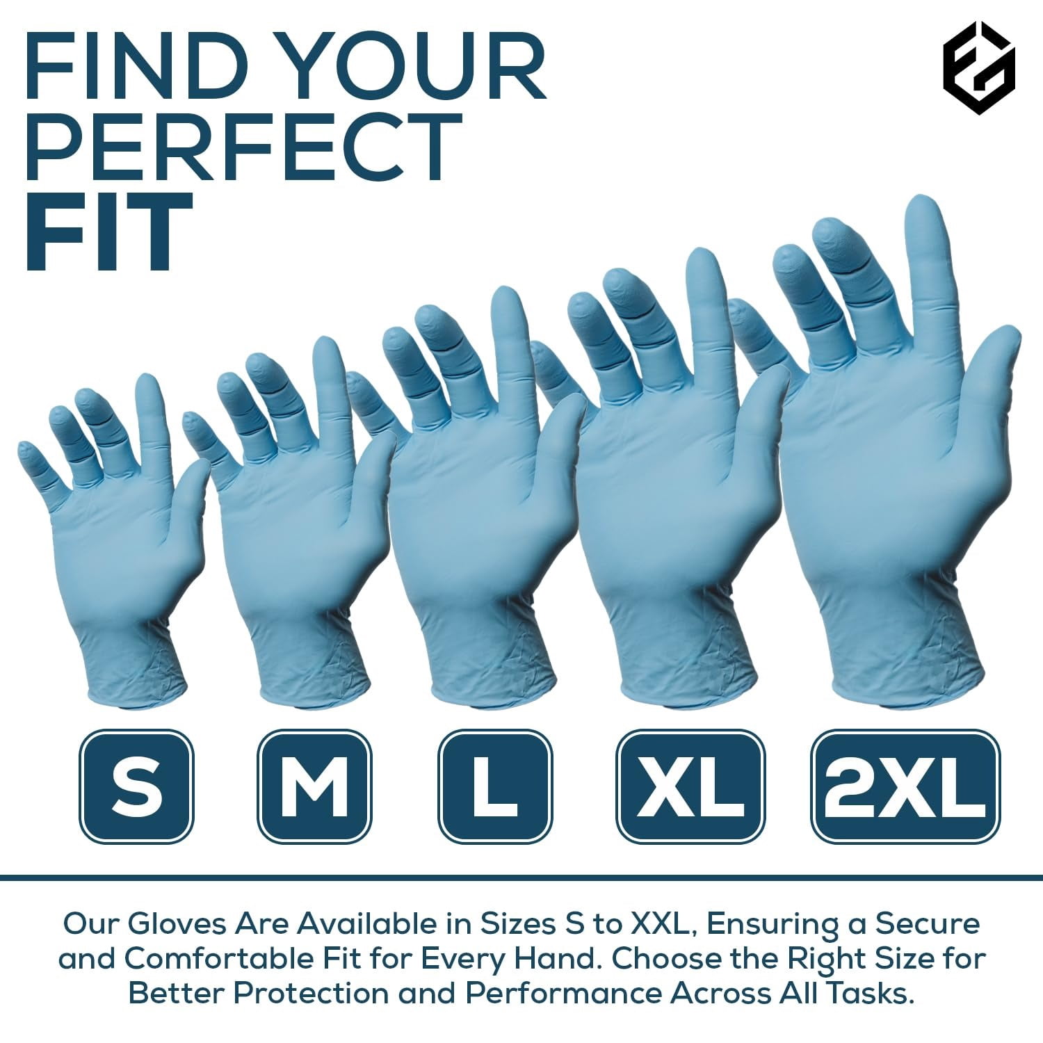 FIRST GLOVE Volt 6 Mil Blue Nitrile Disposable Gloves - Medium - 1000 Count - Food Safe Medical Exam Grade Gloves for Cooking & Cleaning - Latex Free, Powder Free, Textured Grip