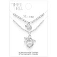 thumbnail image 2 of Time and Tru Heart Charm Layered Necklace Set Silvertone, 2 of 4
