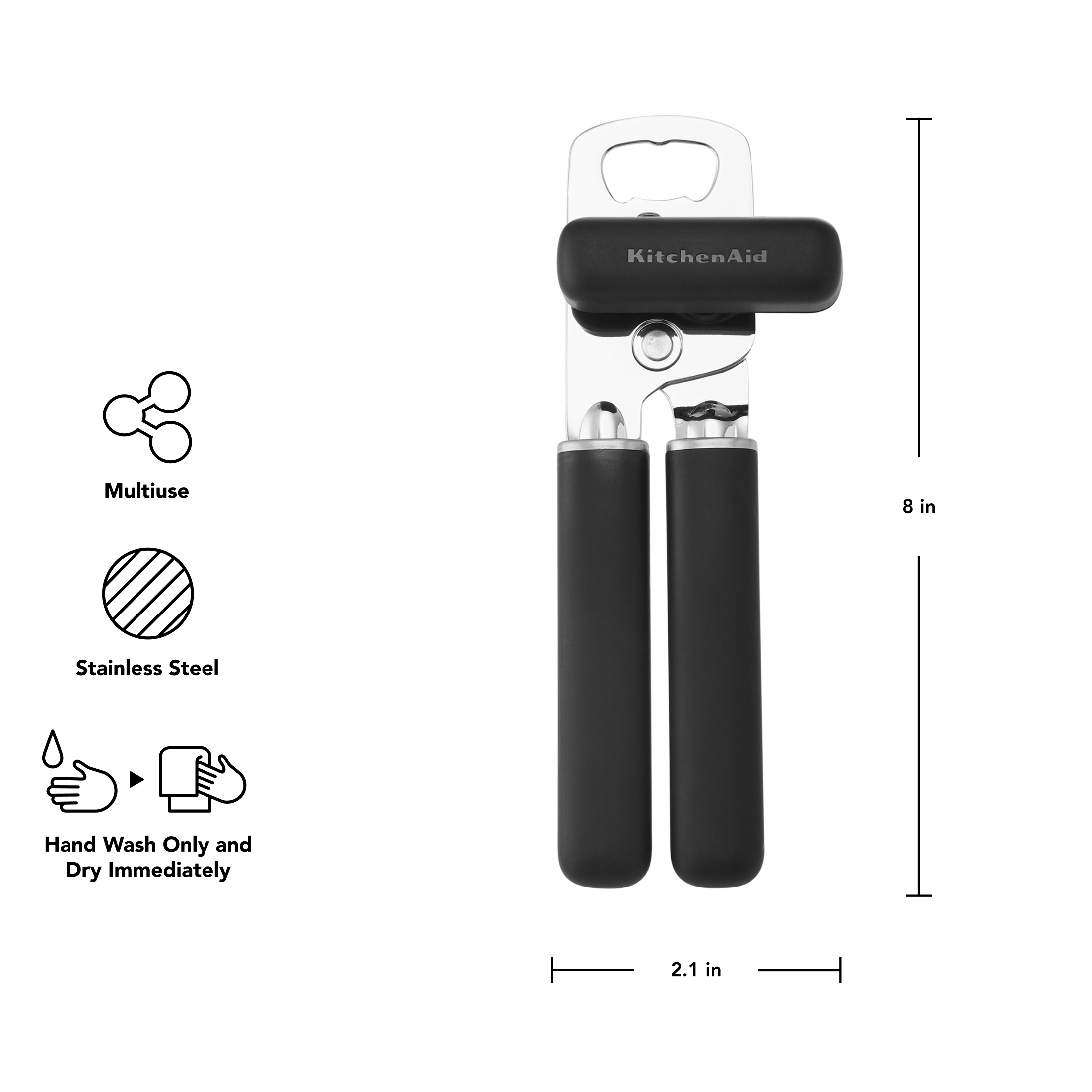 KitchenAid Stainless Steel Manual Can Opener with Bottle Opener photo 4