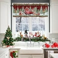 thumbnail image 2 of Truck Xman Gnomes Christmas Kitchen Curtain Valance, Window Curtain Valance Rod Pocket, Xmas Valances Window Treatment for Living Room Bedroom Bathroom Cafe (54x18 Red Black Bufflao Plaid), 2 of 6