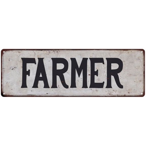 FARMER Vintage Look Rustic Chic Metal Sign 8x24 108240036487