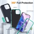 thumbnail image 5 of JTCASES Compatible with iPhone 15 Pro Case Heavy Duty Protective Rugged Phone Case, Full Body Anti-dust Shockproof Drop Proof Armor Durable Cover Case for iPhone 15 Pro 6.1 inch, Deepblue/Mint, 5 of 10