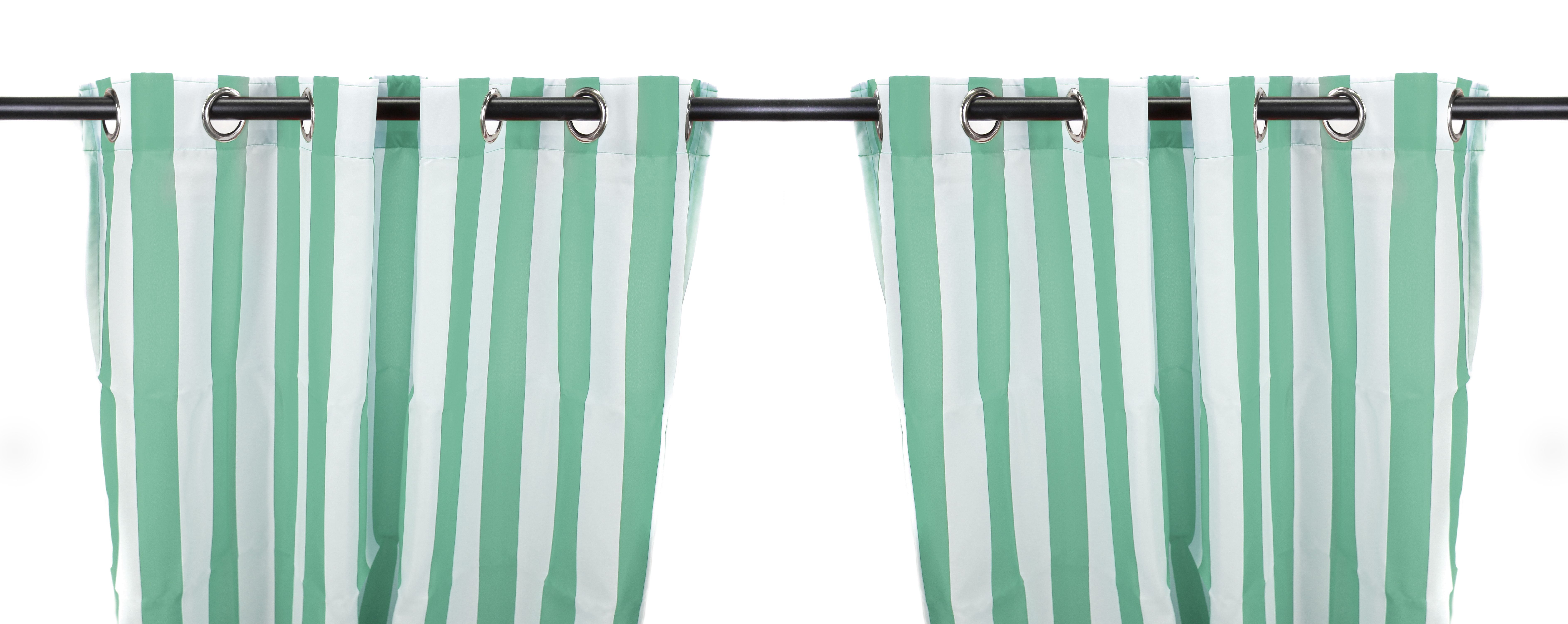 Set of 2, Outdoor Curtain Panels 54" X 84" Spa Stripe
