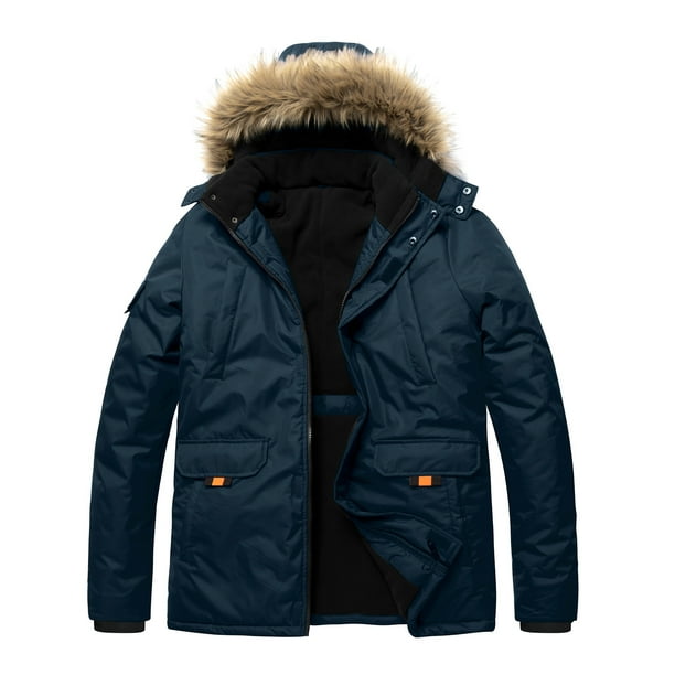 XZNGL Mens Winter Coat Mens Cotton Padded Clothes Medium Long